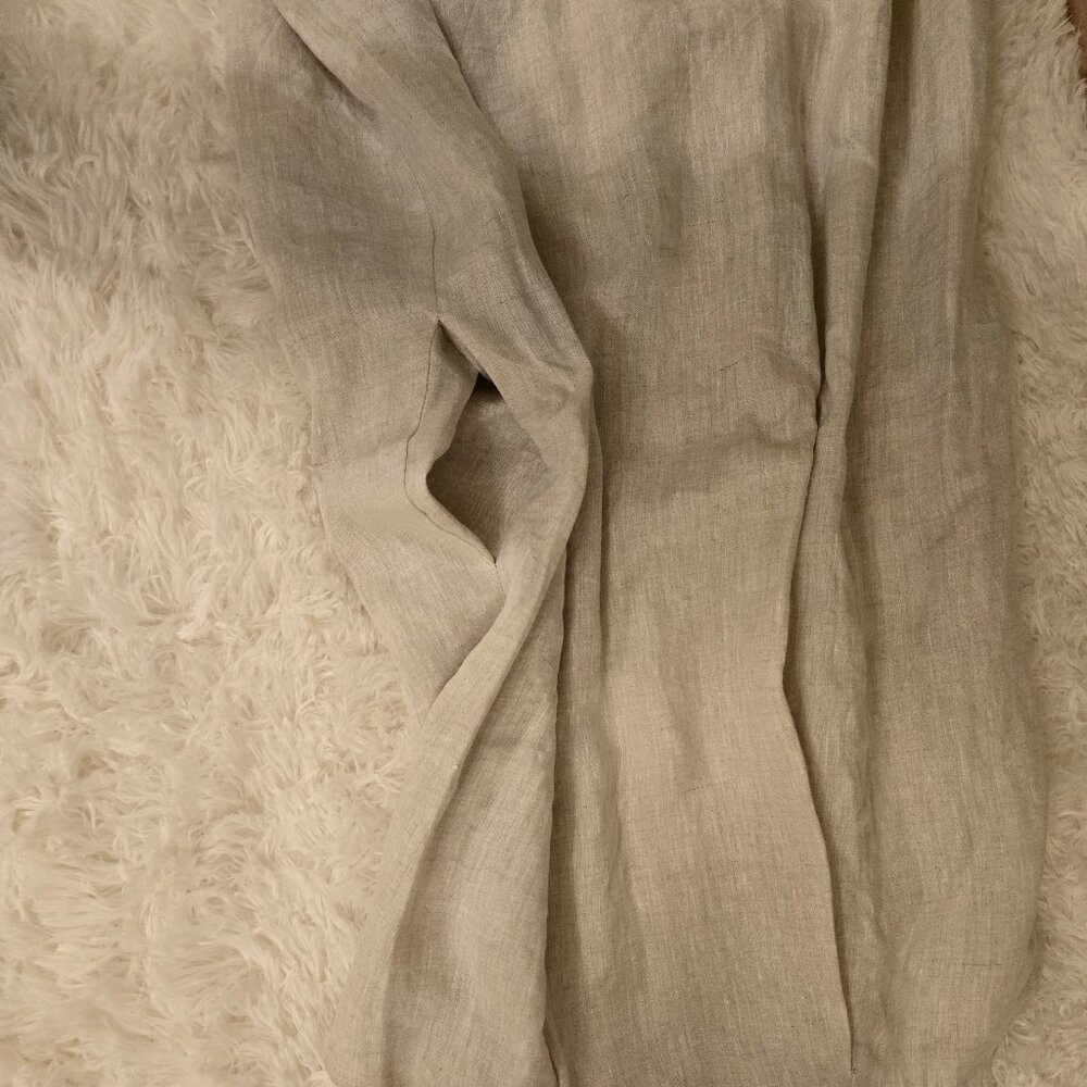 100% Linen Boho square neck X cross back maxi dress w/ pockets - Picture 6 of 9